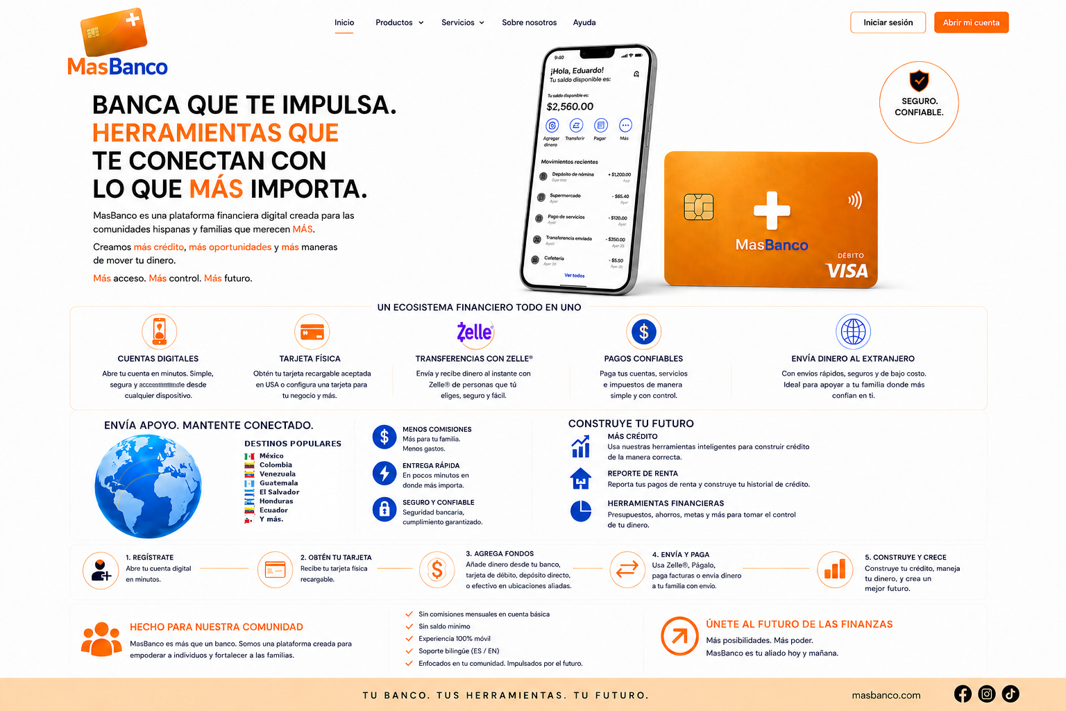 MasBanco investor landing page desktop